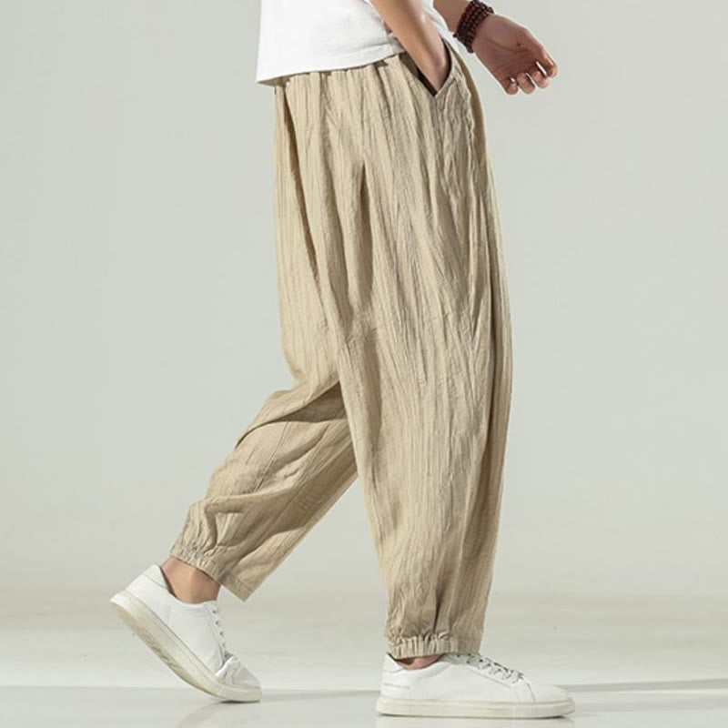 Buddha Stonesコットン メンズ ドローストリング ハーレムパンツ ポケット付き - image 4