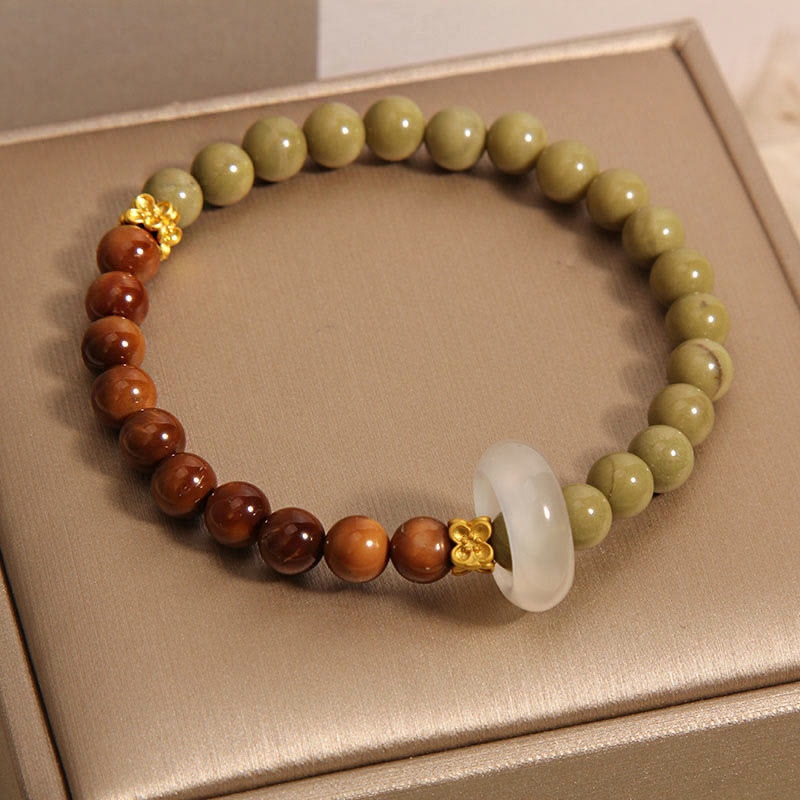 Buddha Stones天然アラシャン瑪瑙クカシードエンカレッジブレスレット