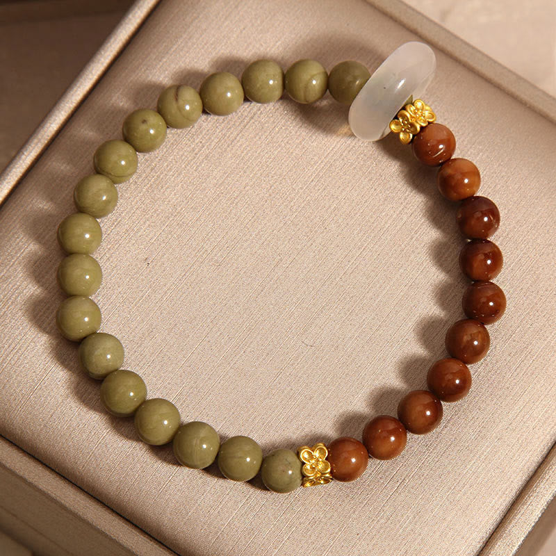 Buddha Stones天然アラシャン瑪瑙クカシードエンカレッジブレスレット
