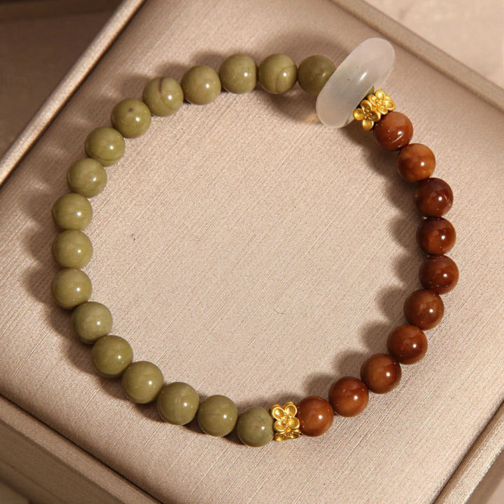 Buddha Stones天然アラシャン瑪瑙クカシードエンカレッジブレスレット