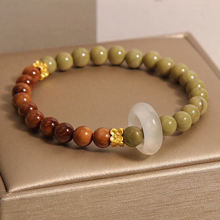 Buddha Stones天然アラシャン瑪瑙クカシードエンカレッジブレスレット