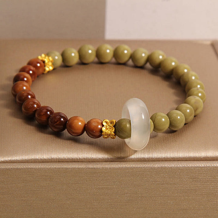 Buddha Stones天然アラシャン瑪瑙クカシードエンカレッジブレスレット