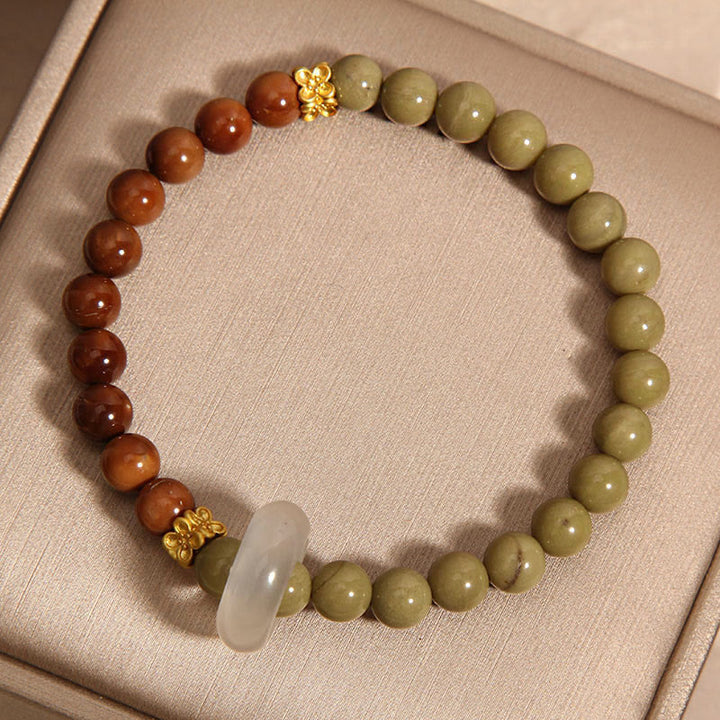 Buddha Stones天然アラシャン瑪瑙クカシードエンカレッジブレスレット
