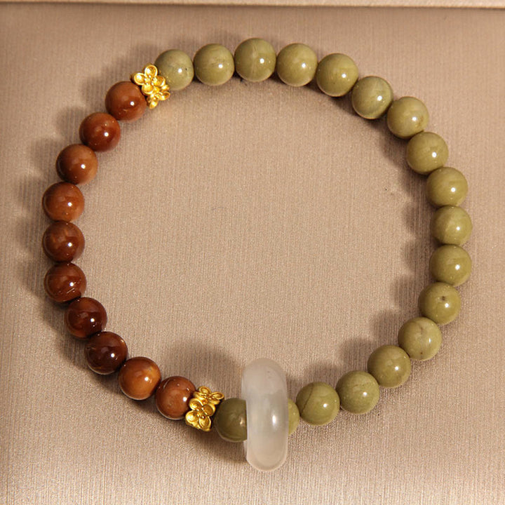 Buddha Stones天然アラシャン瑪瑙クカシードエンカレッジブレスレット