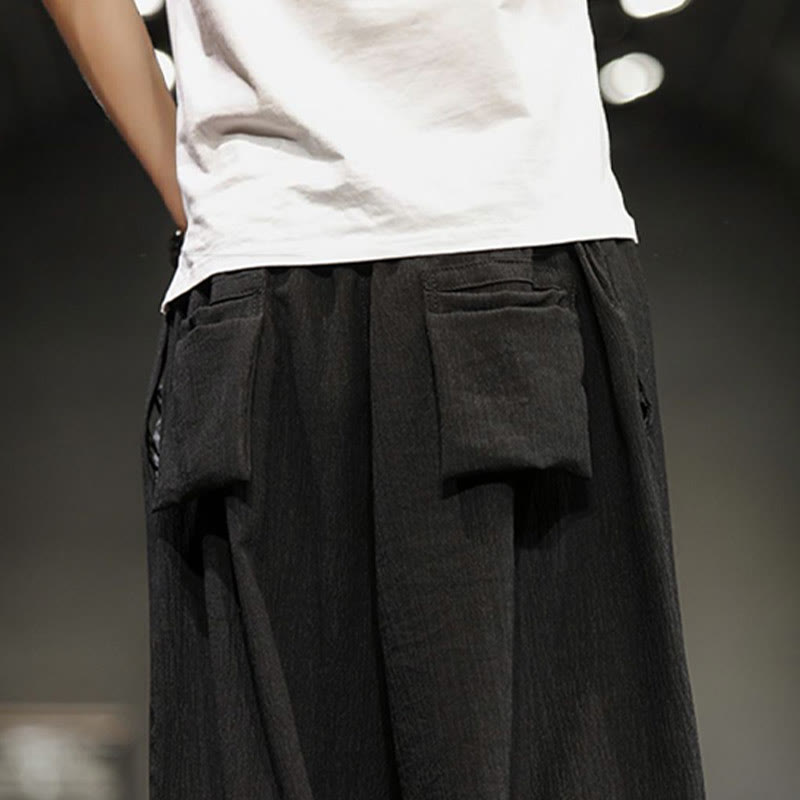 Buddha Stonesサマーソリッドメンズコットンリネンクロップドパンツ（ポケット付き） - image 35