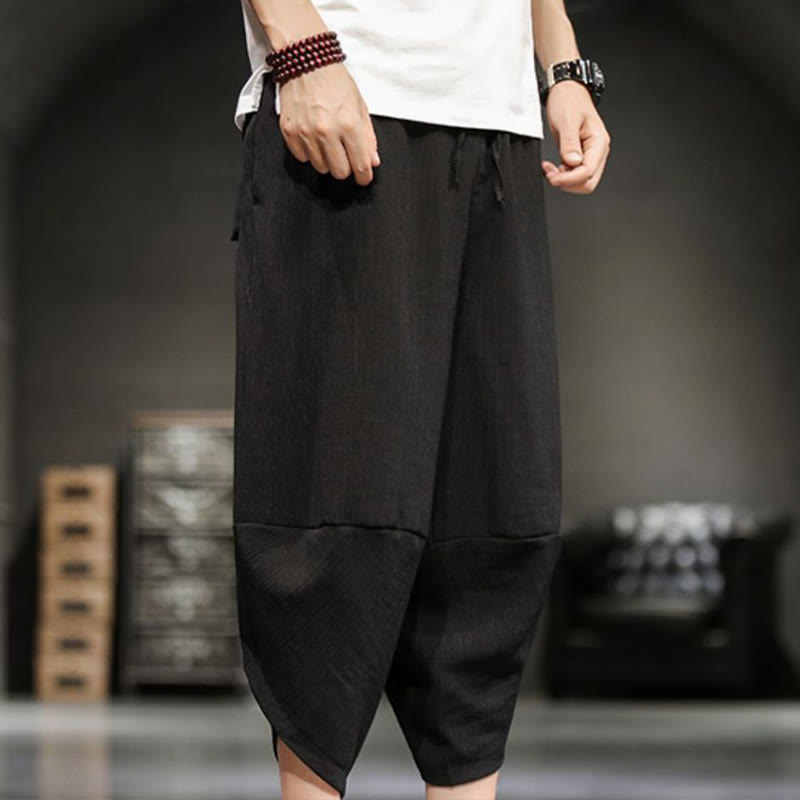Buddha Stonesサマーソリッドメンズコットンリネンクロップドパンツ（ポケット付き） - image 26