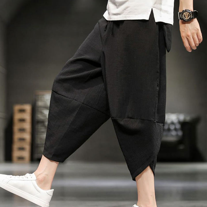 Buddha Stonesサマーソリッドメンズコットンリネンクロップドパンツ（ポケット付き） - image 32
