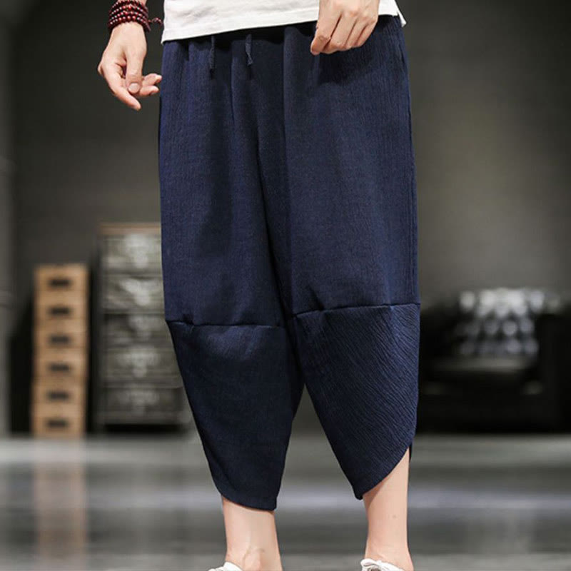 Buddha Stonesサマーソリッドメンズコットンリネンクロップドパンツ（ポケット付き） - image 22