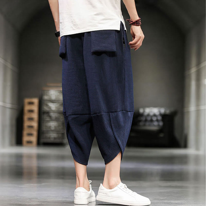 Buddha Stonesサマーソリッドメンズコットンリネンクロップドパンツ（ポケット付き） - image 20