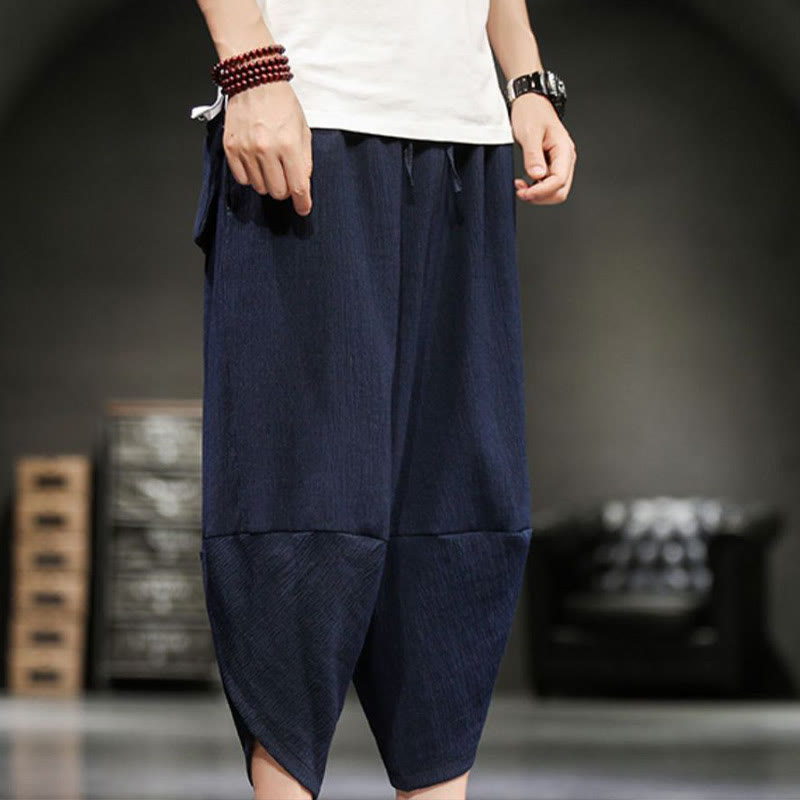 Buddha Stonesサマーソリッドメンズコットンリネンクロップドパンツ（ポケット付き） - image 24