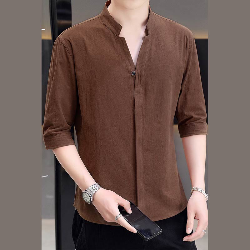 Buddha Stonesサマー メンズ ハーフスリーブ ボタン コットンシャツ - ペルー - US/UK/AU48、 EU58 (6XL)  - image 14