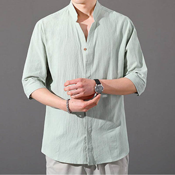 Buddha Stonesサマー メンズ ハーフスリーブ ボタン コットンシャツ - image 13