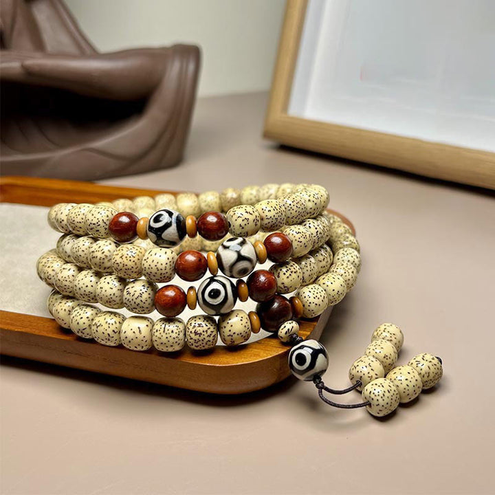 Buddha Stones108 個入りMalaビーズ 菩提樹種 ビーズ 邪悪な霊を寄せ付けないブレスレット