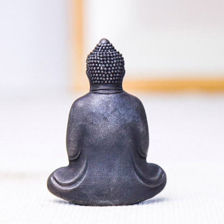 Buddha Stonesチベットの瞑想仏 鉄粉錆鋳造樹脂像 静寂の装飾