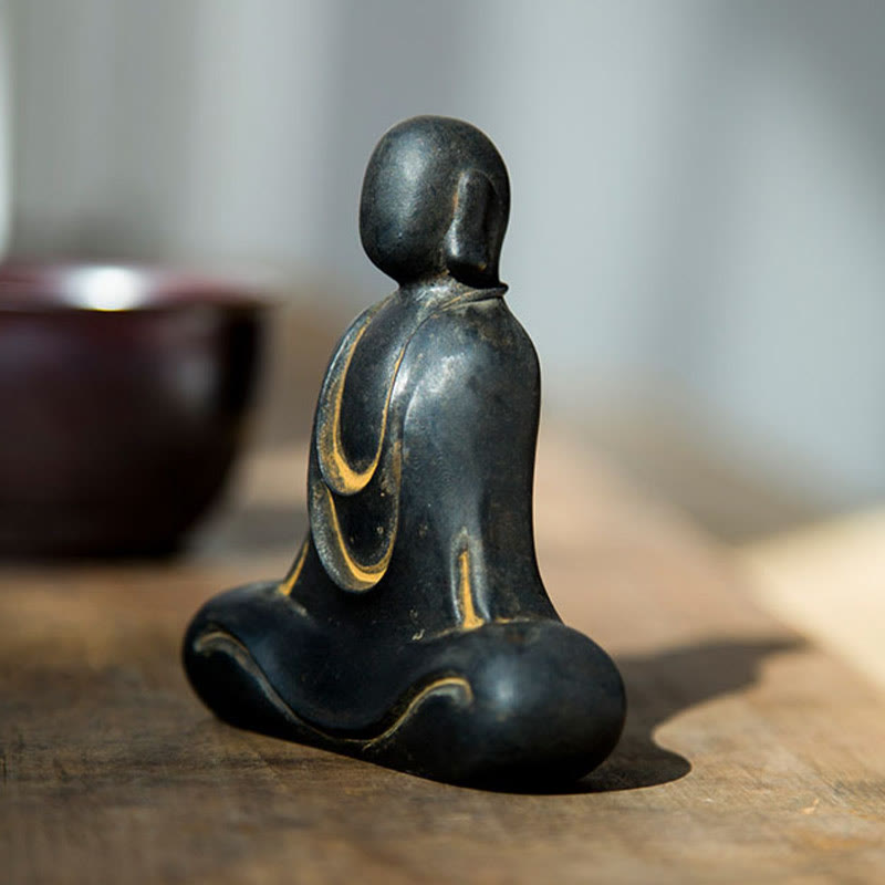 Buddha Stonesチベット仏 鉄粉 錆 鋳造 樹脂 像 デスク装飾 - image 13