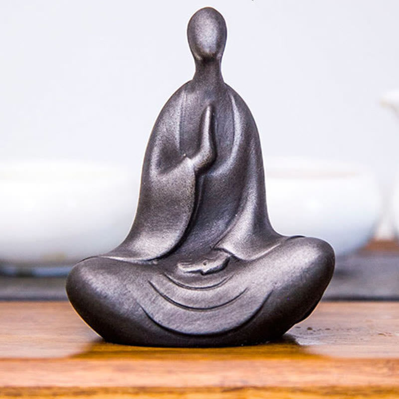 Buddha Stonesチベット仏 鉄粉 錆 鋳造 樹脂 像 デスク装飾 - image 7