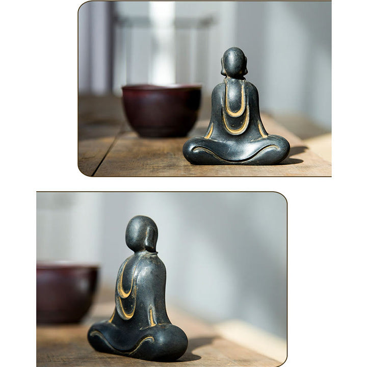 Buddha Stonesチベット仏 鉄粉 錆 鋳造 樹脂 像 デスク装飾