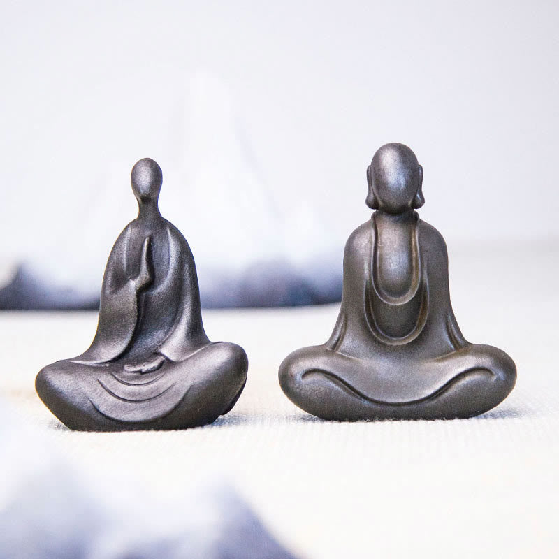 Buddha Stonesチベット仏 鉄粉 錆 鋳造 樹脂 像 デスク装飾 - image 31