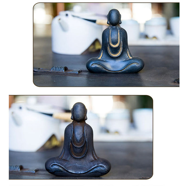 Buddha Stonesチベット仏 鉄粉 錆 鋳造 樹脂 像 デスク装飾 - image 20