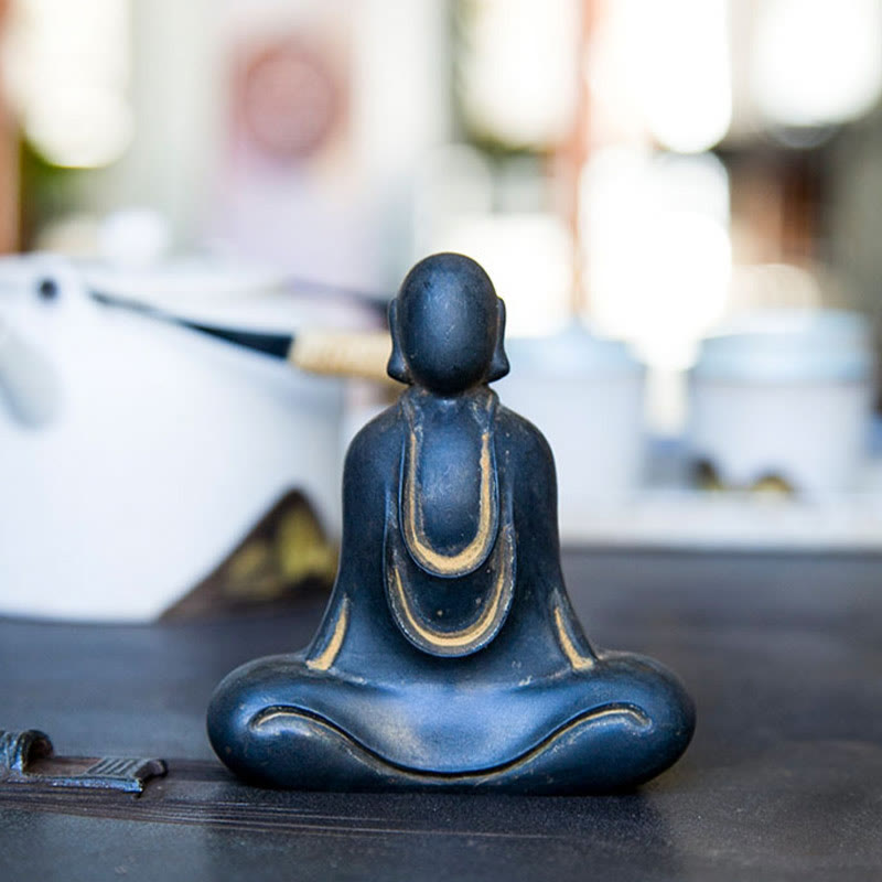 Buddha Stonesチベット仏 鉄粉 錆 鋳造 樹脂 像 デスク装飾 - image 17