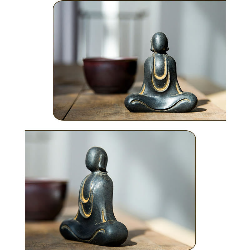 Buddha Stonesチベット仏 鉄粉 錆 鋳造 樹脂 像 デスク装飾 - image 19