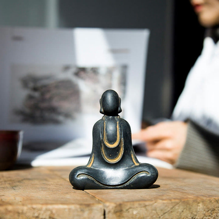 Buddha Stonesチベット仏 鉄粉 錆 鋳造 樹脂 像 デスク装飾 - image 15