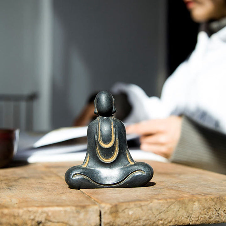 Buddha Stonesチベット仏 鉄粉 錆 鋳造 樹脂 像 デスク装飾