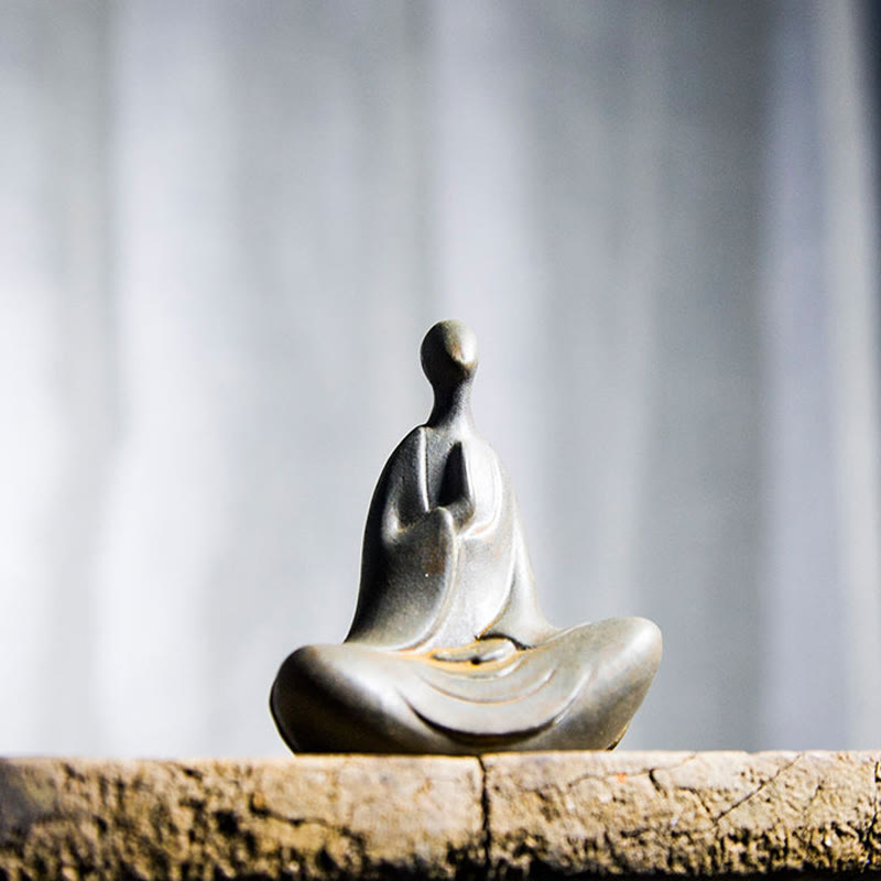 Buddha Stonesチベット仏 鉄粉 錆 鋳造 樹脂 像 デスク装飾 - image 3