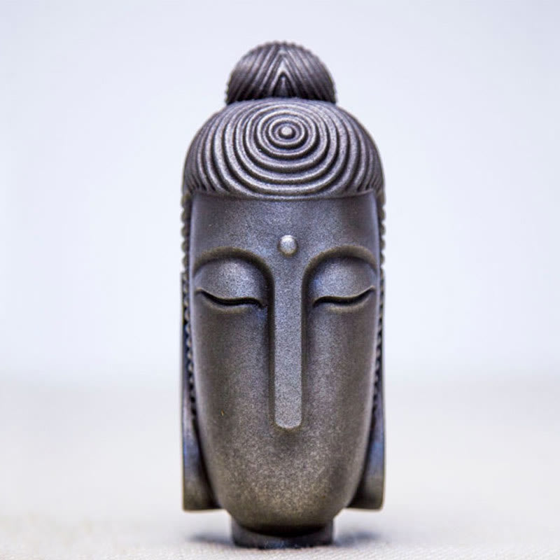 Buddha Stones目を閉じて瞑想する仏像 鉄粉錆鋳造樹脂像 室内装飾 - 研磨バージョン 15*6*5.1cm - image 13