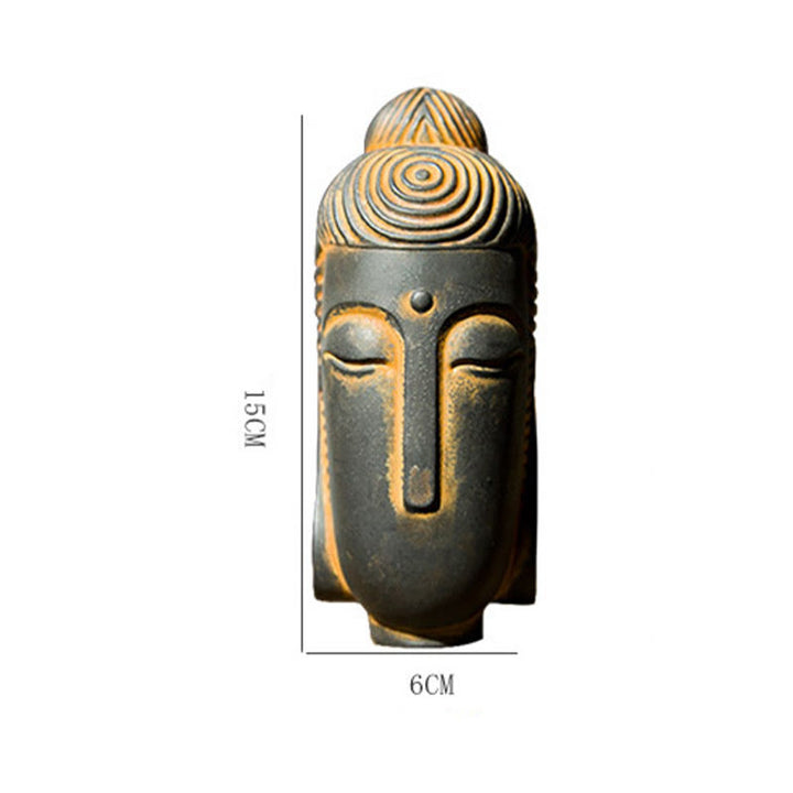Buddha Stones目を閉じて瞑想する仏像 鉄粉錆鋳造樹脂像 室内装飾 - image 12