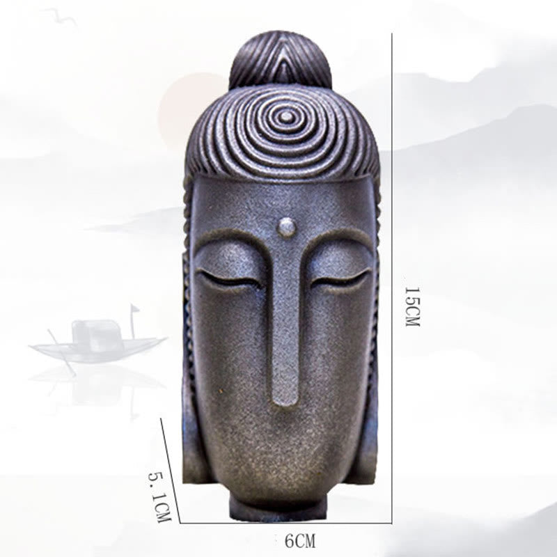 Buddha Stones目を閉じて瞑想する仏像 鉄粉錆鋳造樹脂像 室内装飾 - image 25