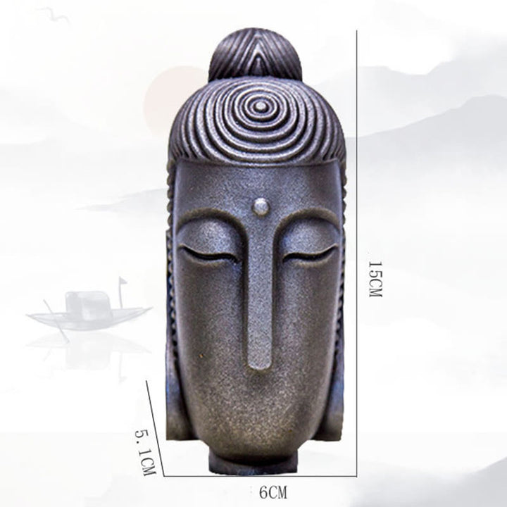 Buddha Stones目を閉じて瞑想する仏像 鉄粉錆鋳造樹脂像 室内装飾 - image 25