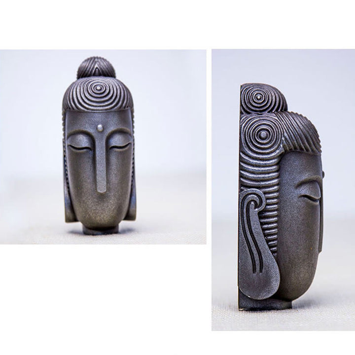 Buddha Stones目を閉じて瞑想する仏像 鉄粉錆鋳造樹脂像 室内装飾 - image 24