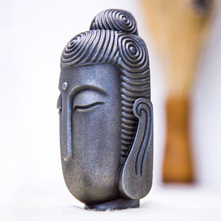 Buddha Stones目を閉じて瞑想する仏像 鉄粉錆鋳造樹脂像 室内装飾 - image 23