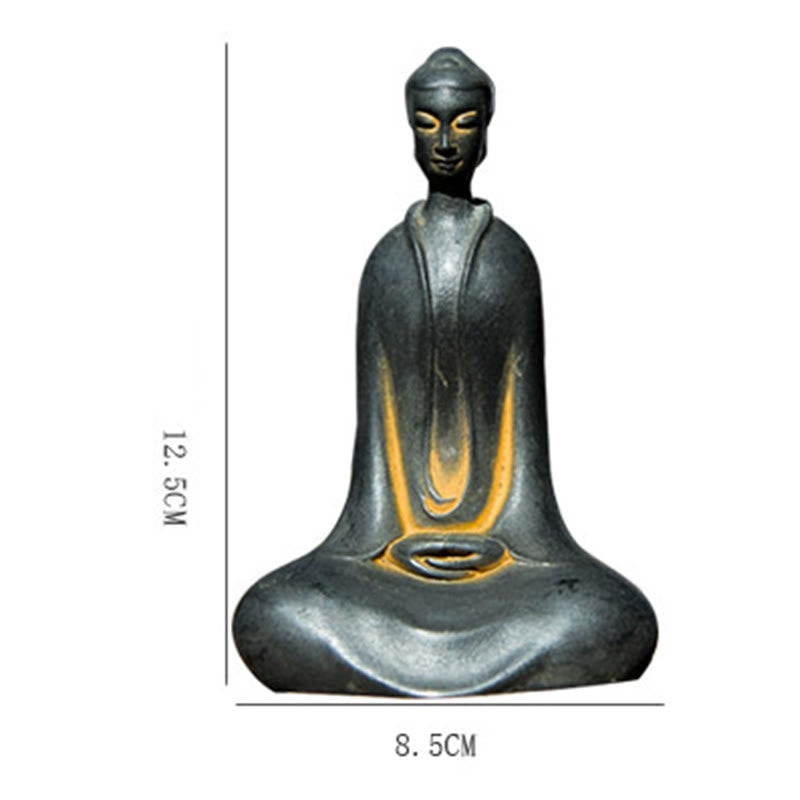 Buddha Stones手作り 釈迦牟尼仏 鉄粉 錆 鋳造 樹脂 像 家の装飾