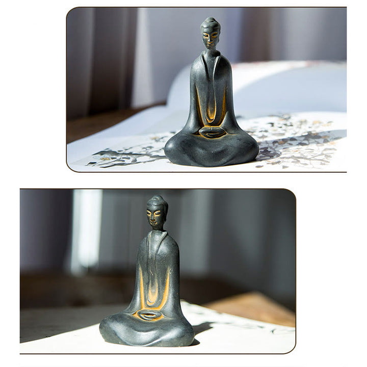 Buddha Stones手作り 釈迦牟尼仏 鉄粉 錆 鋳造 樹脂 像 家の装飾