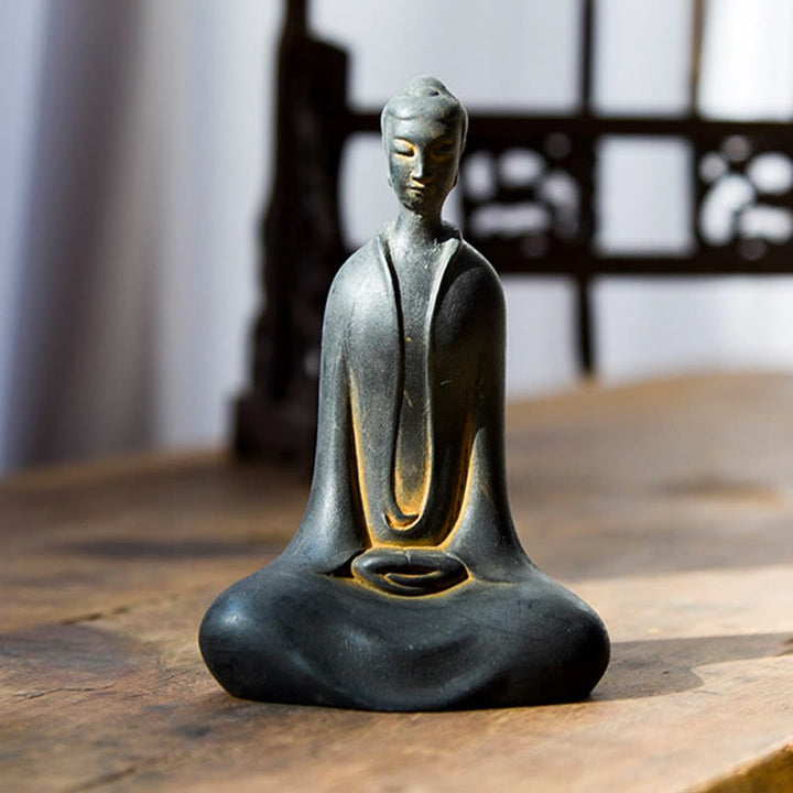 Buddha Stones手作り 釈迦牟尼仏 鉄粉 錆 鋳造 樹脂 像 家の装飾