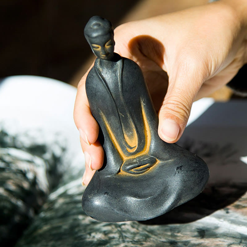 Buddha Stones手作り 釈迦牟尼仏 鉄粉 錆 鋳造 樹脂 像 家の装飾