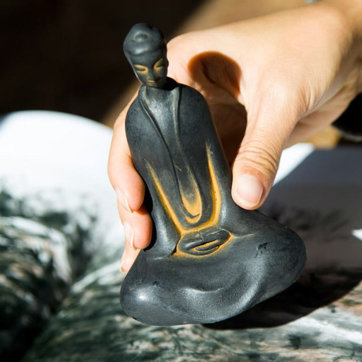 Buddha Stones手作り 釈迦牟尼仏 鉄粉 錆 鋳造 樹脂 像 家の装飾