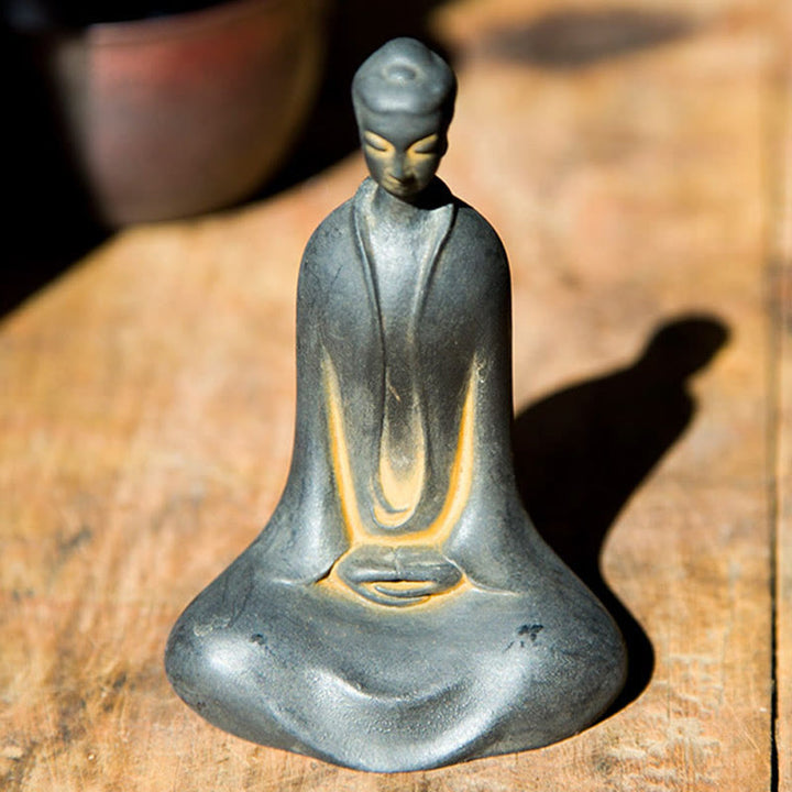 Buddha Stones手作り 釈迦牟尼仏 鉄粉 錆 鋳造 樹脂 像 家の装飾