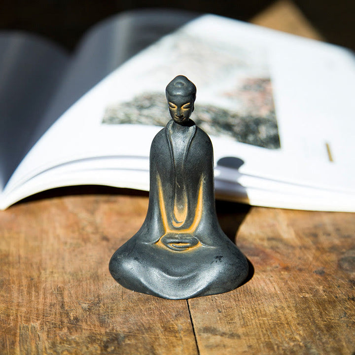 Buddha Stones手作り 釈迦牟尼仏 鉄粉 錆 鋳造 樹脂 像 家の装飾