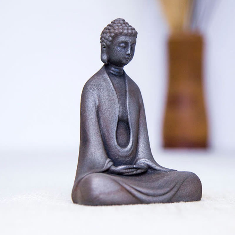 Buddha Stones手作り 瞑想 釈迦牟尼仏 鉄粉 錆 鋳造 樹脂 像 装飾