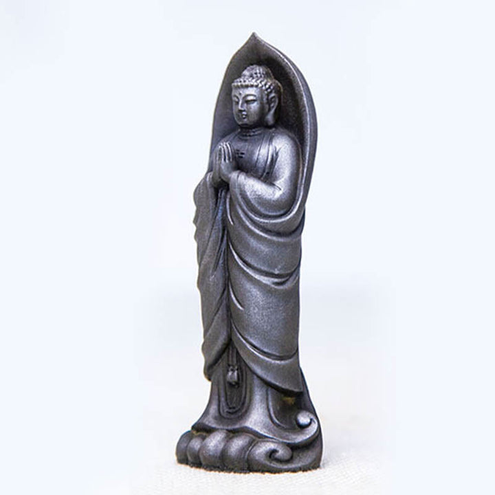 Buddha Stones手作り釈迦牟尼仏ナマステ鉄粉錆びたキャスト樹脂像の装飾 - image 19