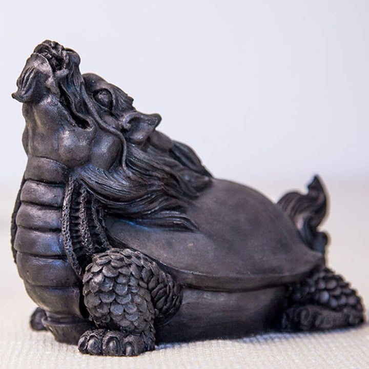 Buddha Stones手作り 龍 亀 鉄粉 錆 鋳造 樹脂 像 家の装飾