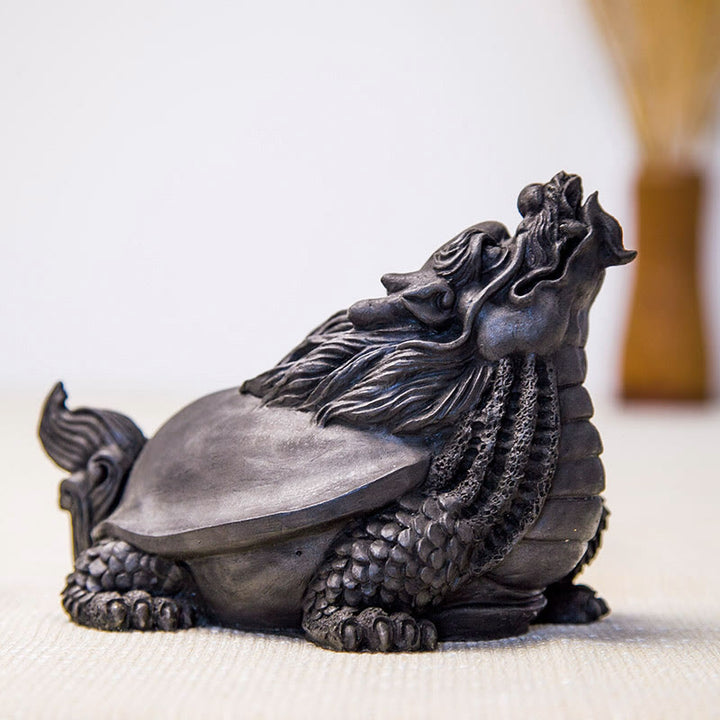 Buddha Stones手作り 龍 亀 鉄粉 錆 鋳造 樹脂 像 家の装飾