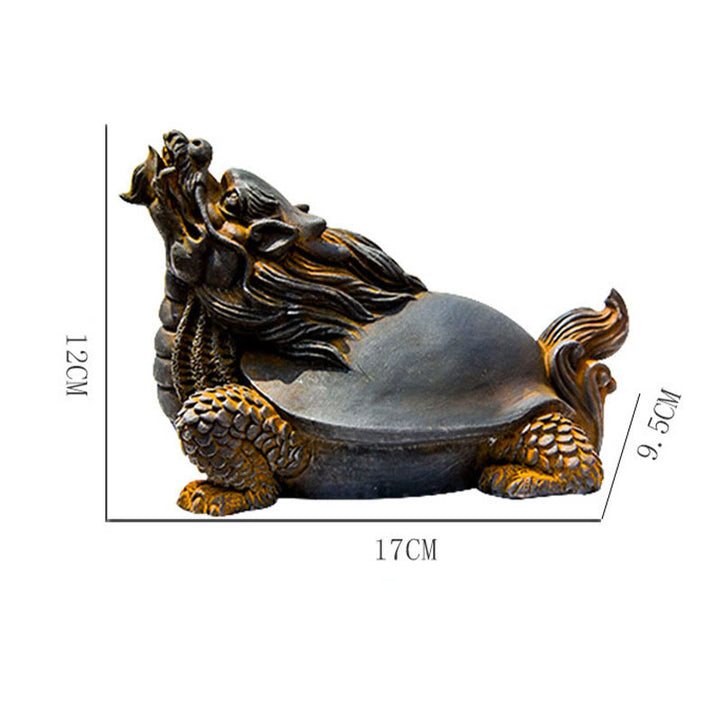 Buddha Stones手作り 龍 亀 鉄粉 錆 鋳造 樹脂 像 家の装飾
