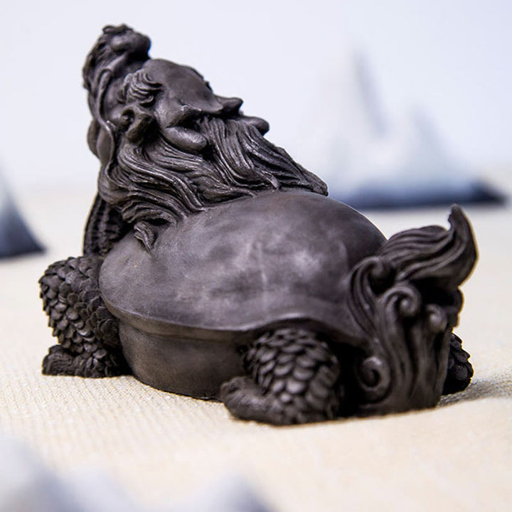 Buddha Stones手作り 龍 亀 鉄粉 錆 鋳造 樹脂 像 家の装飾