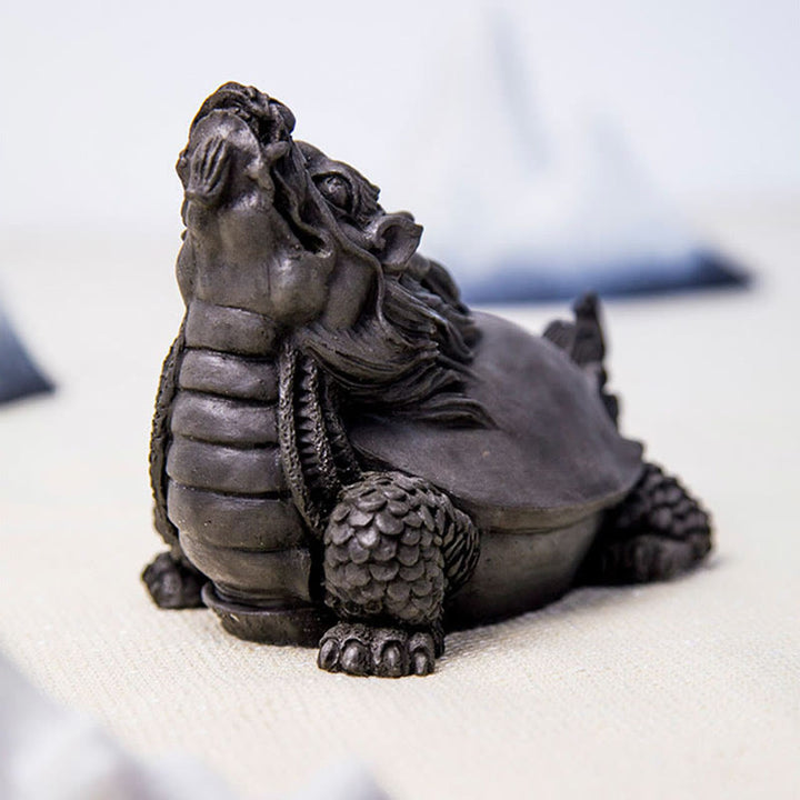 Buddha Stones手作り 龍 亀 鉄粉 錆 鋳造 樹脂 像 家の装飾