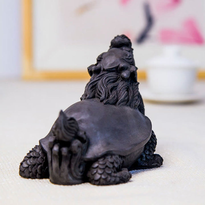 Buddha Stones手作り 龍 亀 鉄粉 錆 鋳造 樹脂 像 家の装飾