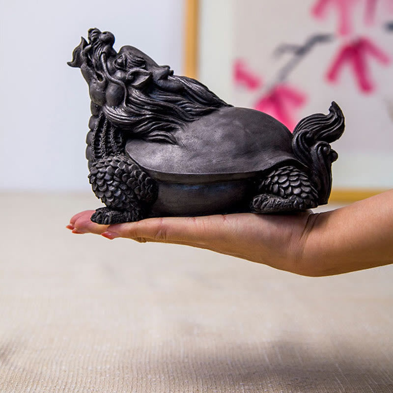 Buddha Stones手作り 龍 亀 鉄粉 錆 鋳造 樹脂 像 家の装飾